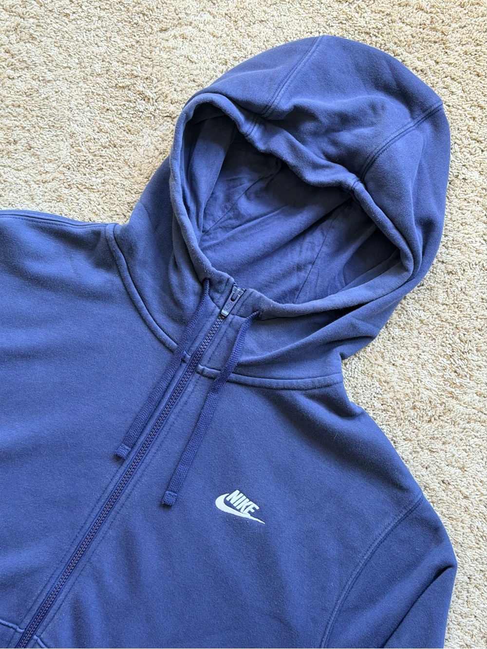 Nike Men’s Navy Club Fleece Full-Zip Hoodie Large
